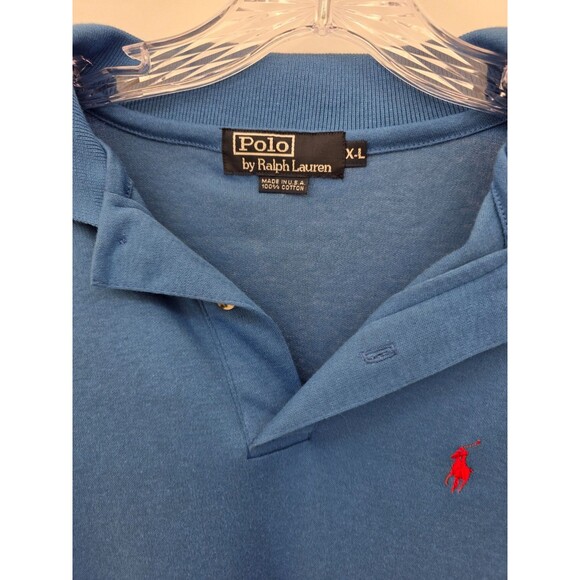 Ralph Lauren Polo Shirt Adult XL Blue With Red Pony Rugby Preppy Casual Mens - Picture 2 of 7